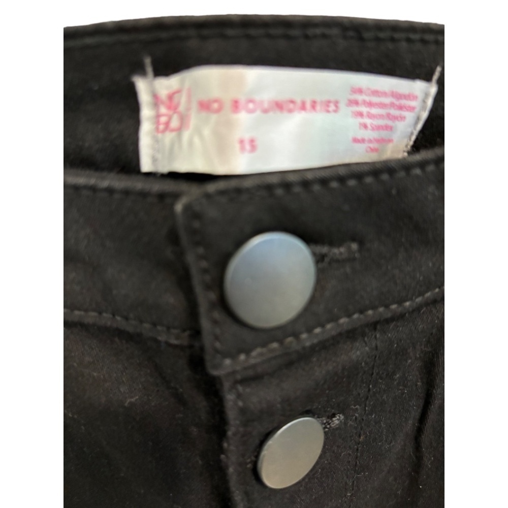No Boundaries Black Hi Rise Skinny Button Fly Stretch Denim Jeans Jrs. 15 NWT - Picture 4 of 5